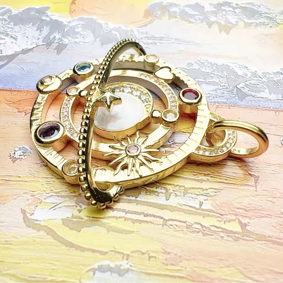 NWOT Cosmic Planetary pendant 18k gold plating over Sterling silver. - Picture 5 of 16